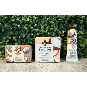 Yves Rocher  Coconut Solid Shower Gel, Hand Soap & Hand Cream LOT OF 3